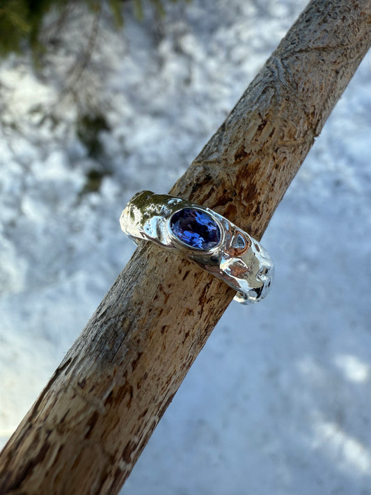 Anneau brut Tanzanite Naturel