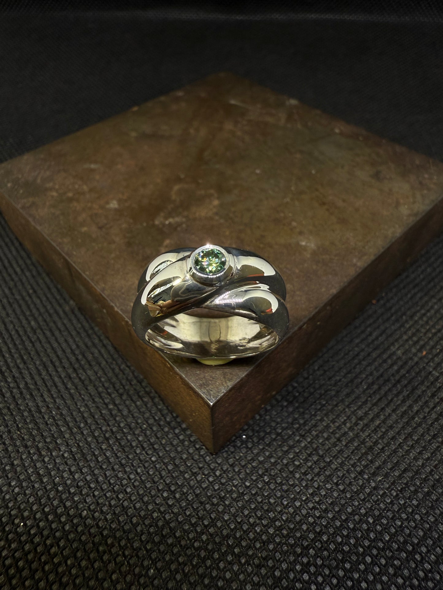 Bague Moissanite verte