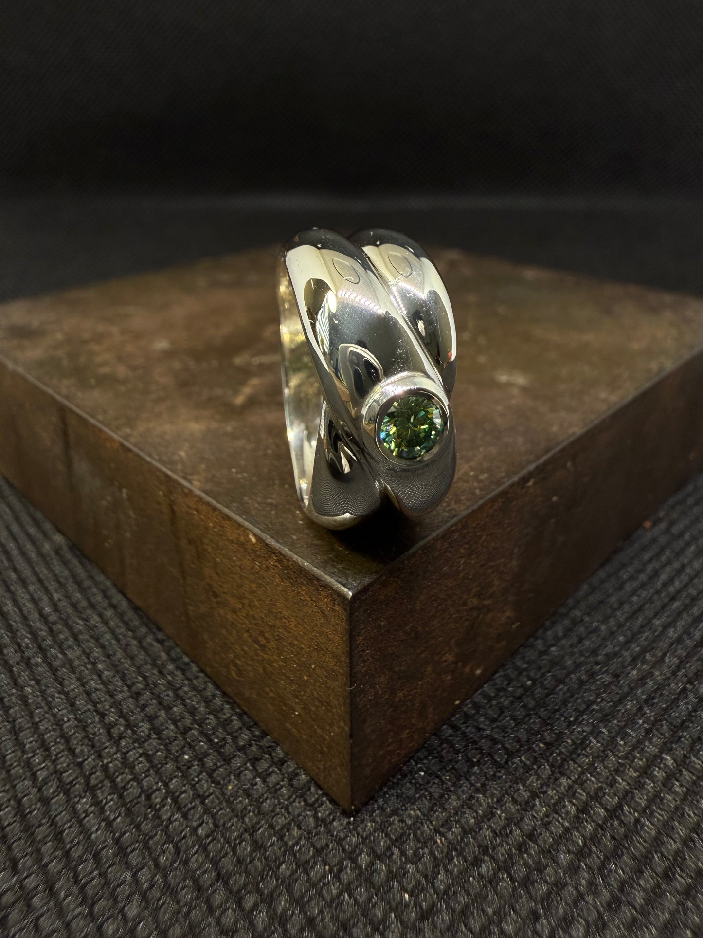 Bague Moissanite verte