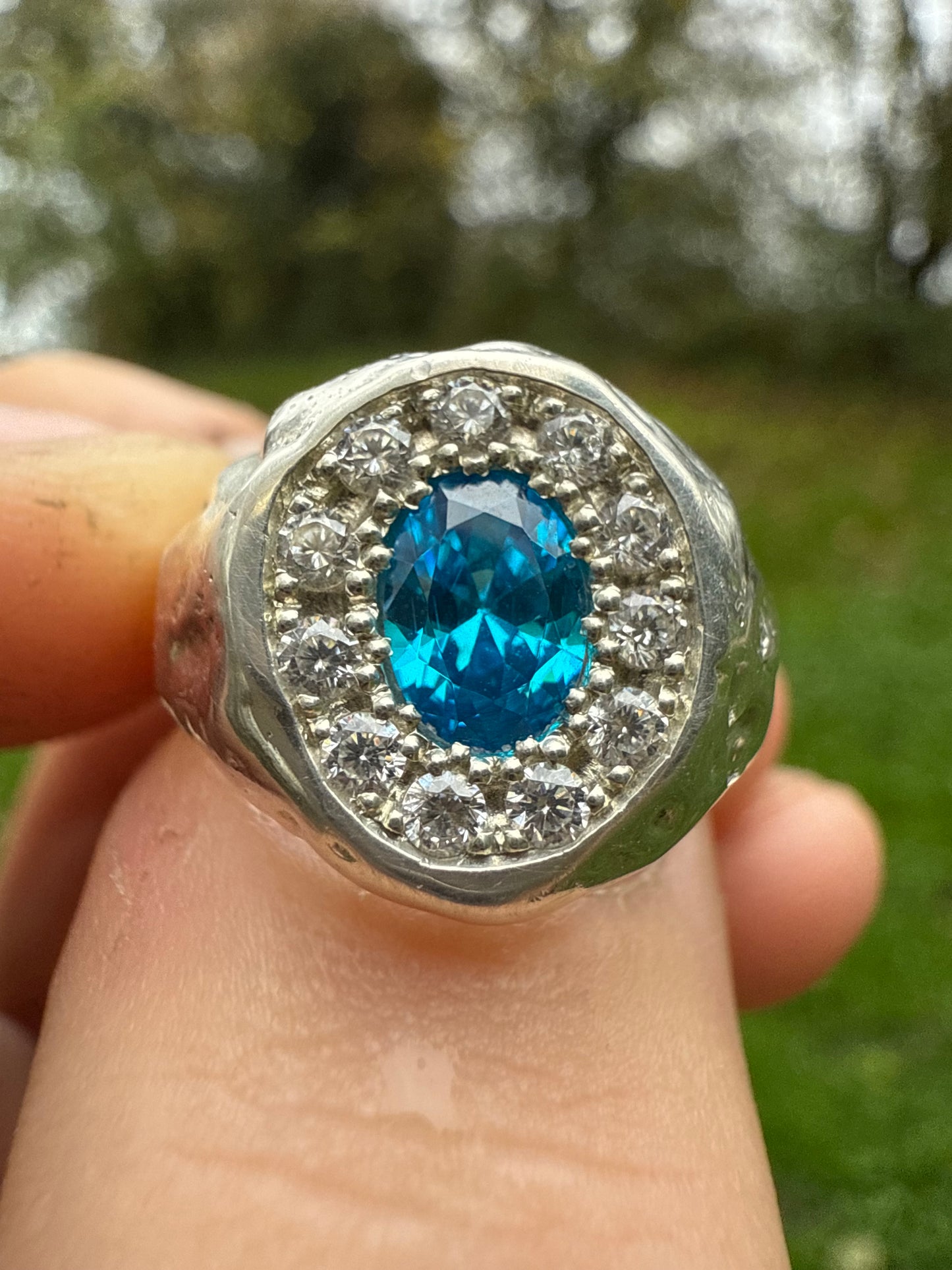 Chevalière Brutus bleu turquoise