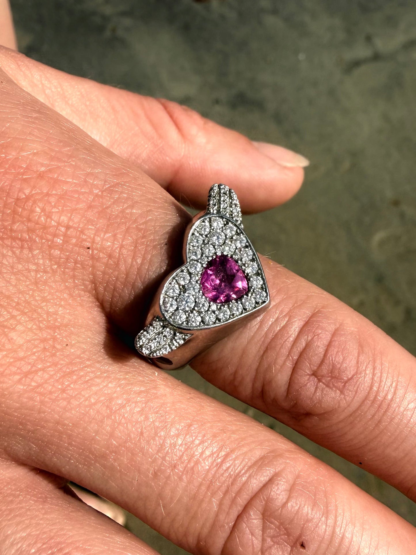 Bague coeur Tourmaline