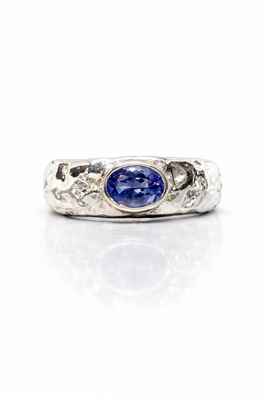 Anneau brut Tanzanite Naturel