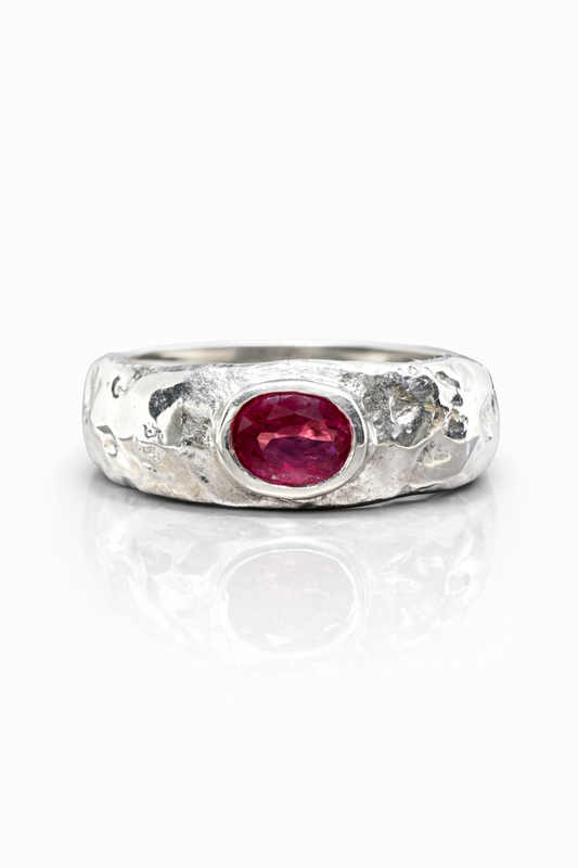 Anneaux brutus Rubis Naturel