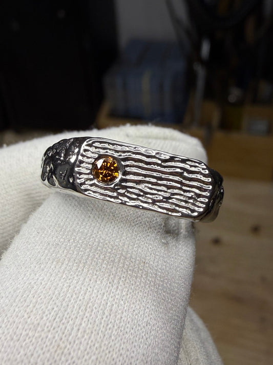 Brutus rectangle Diamants cognac