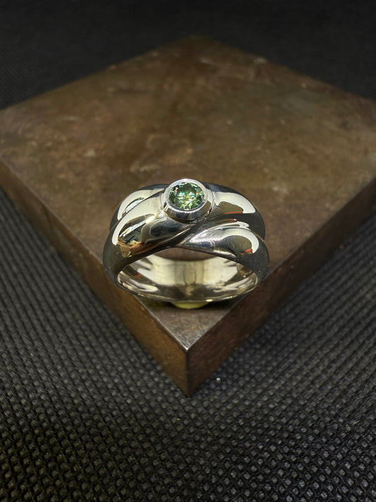 Bague Moissanite verte