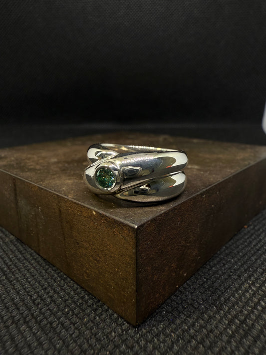 Bague Moissanite verte