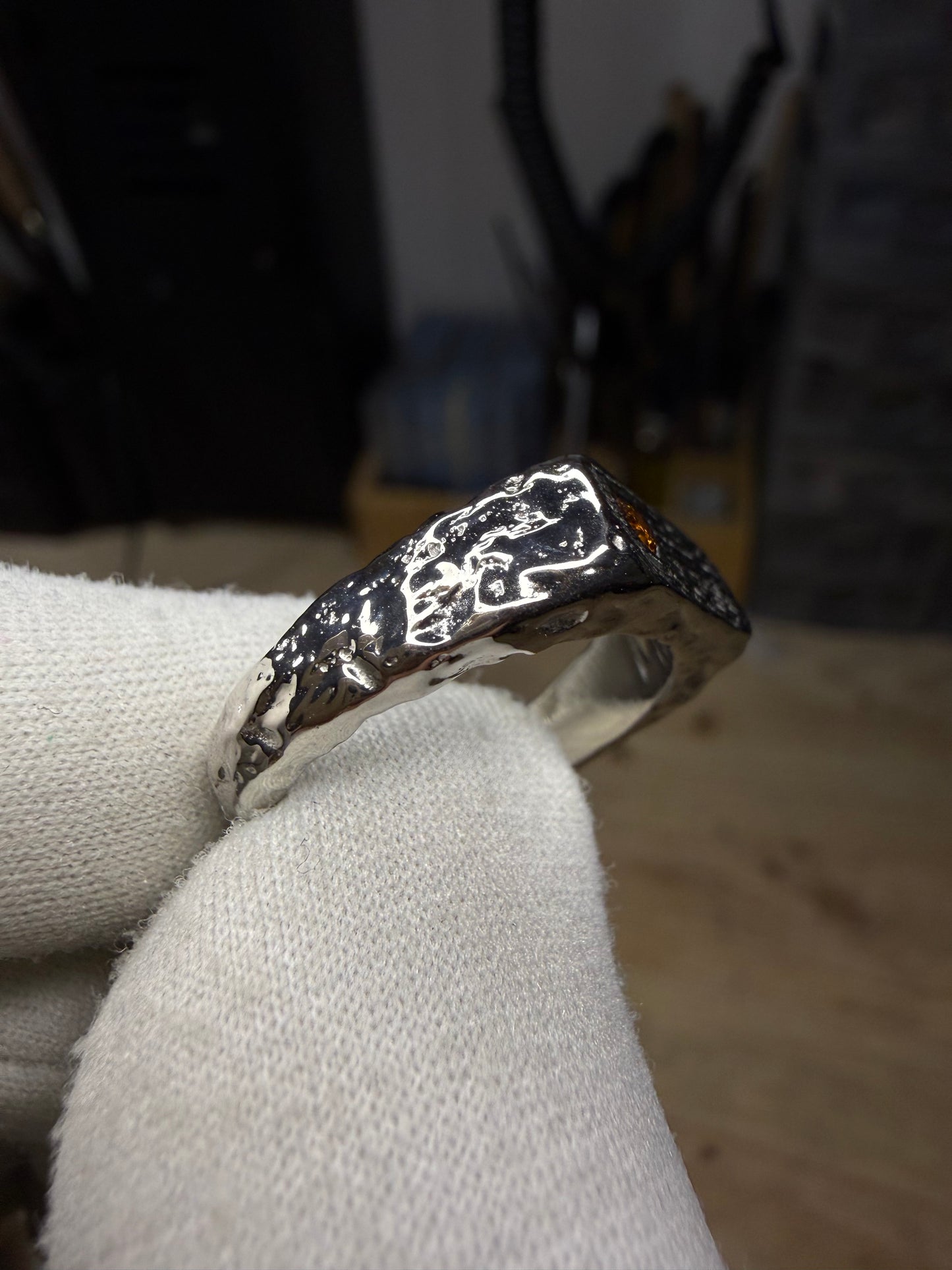 Brutus rectangle Diamants cognac