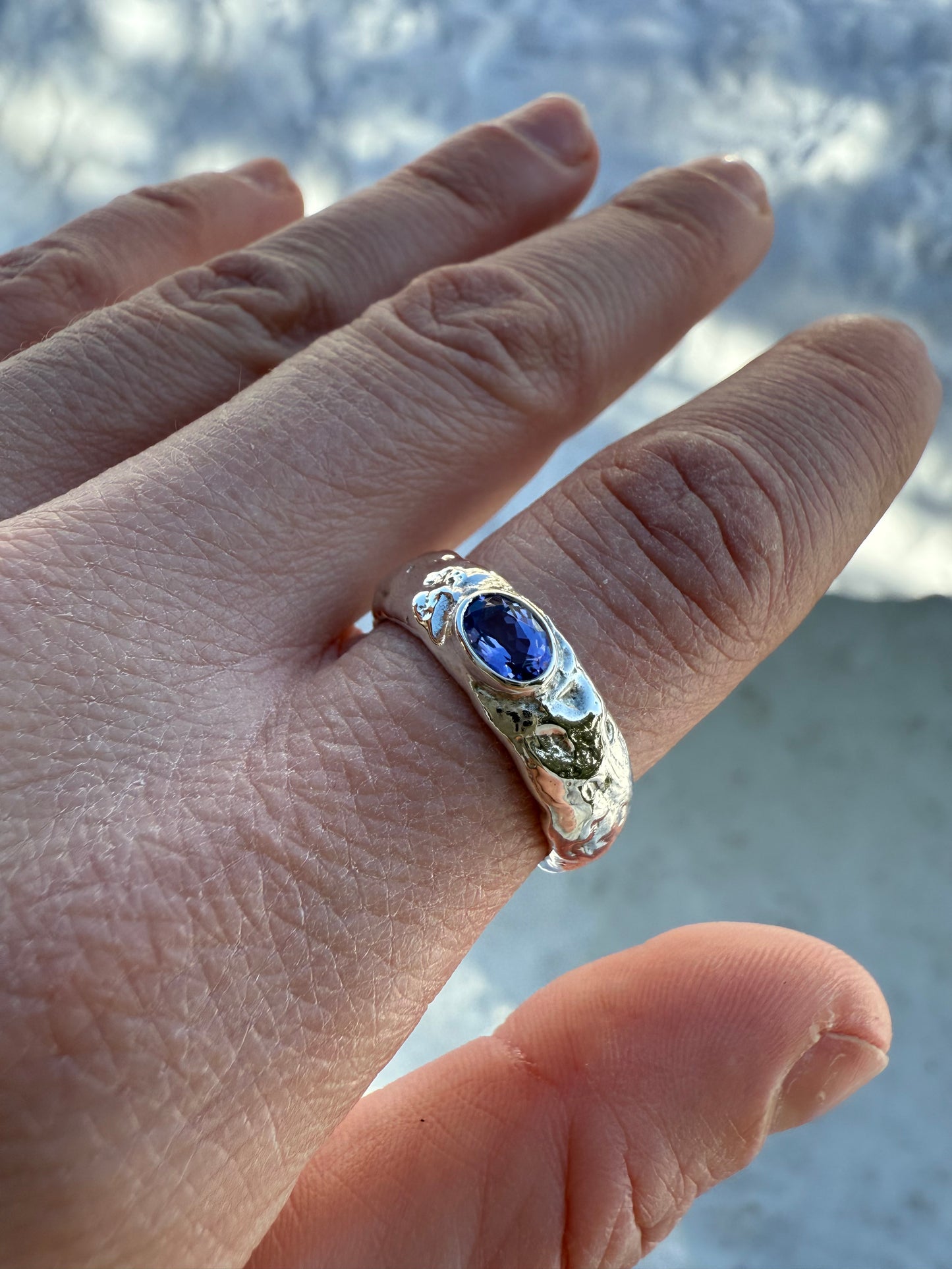 Anneau brut Tanzanite Naturel
