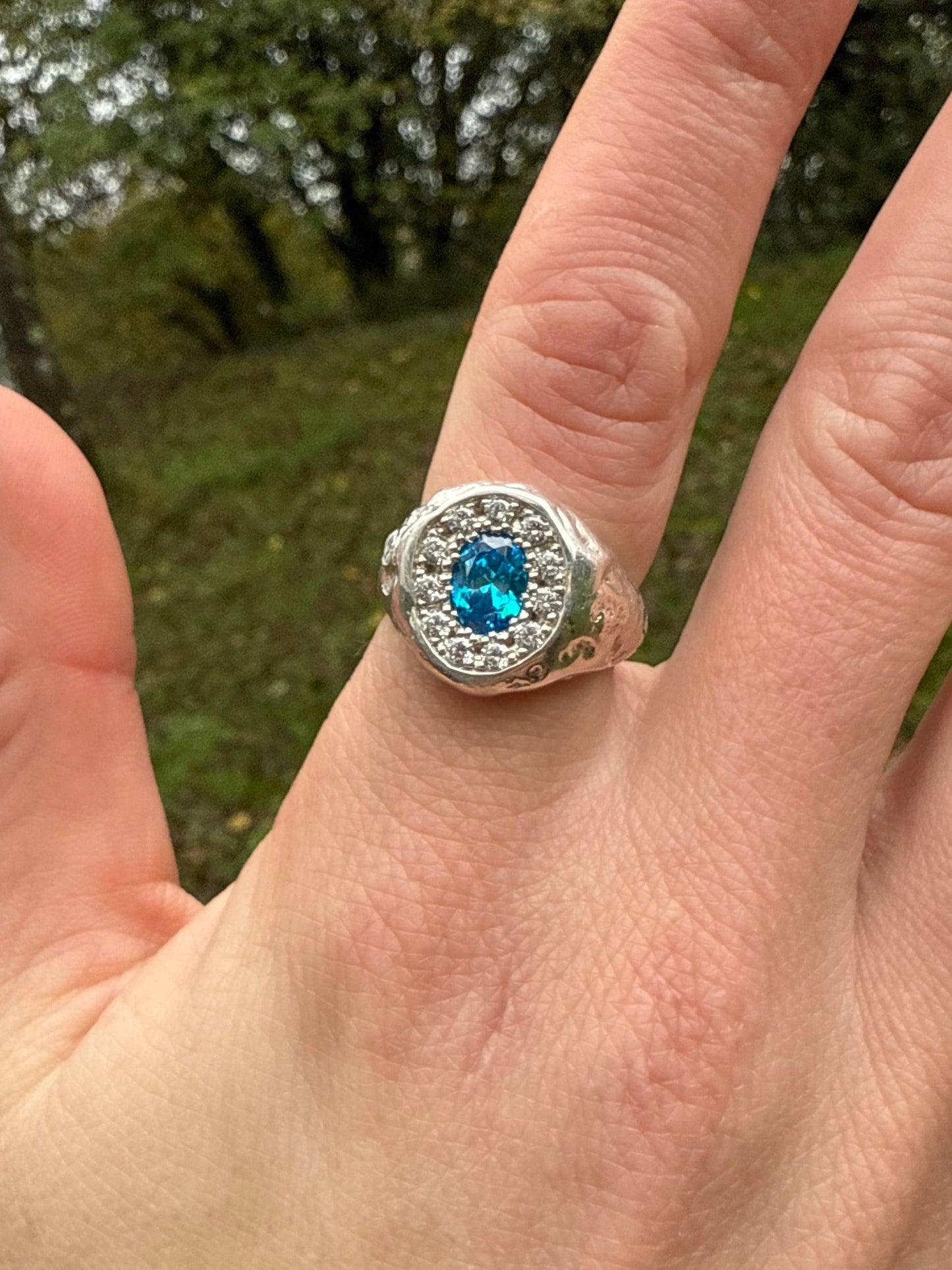 Chevalière Brutus bleu turquoise