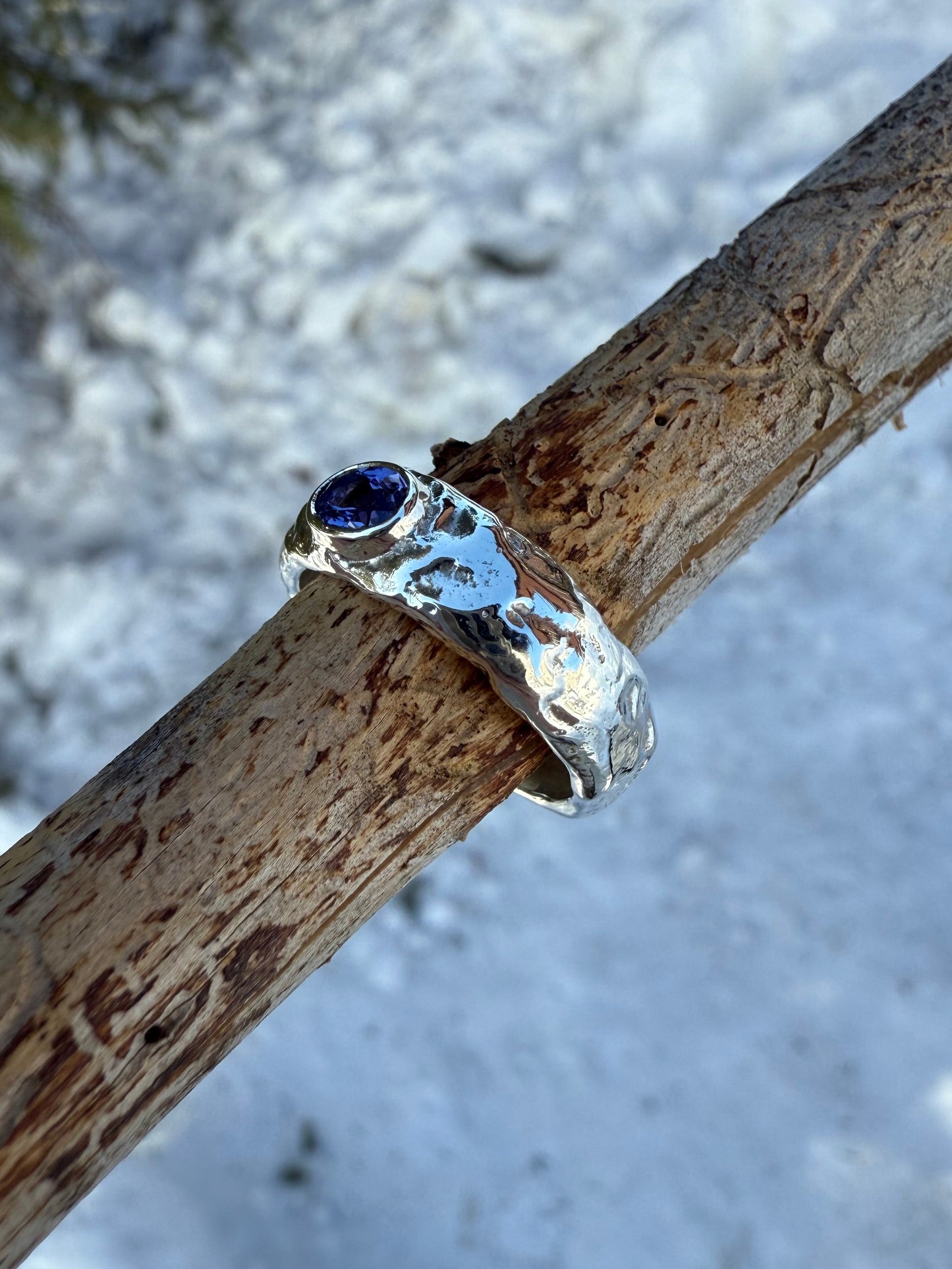 Anneau brut Tanzanite Naturel
