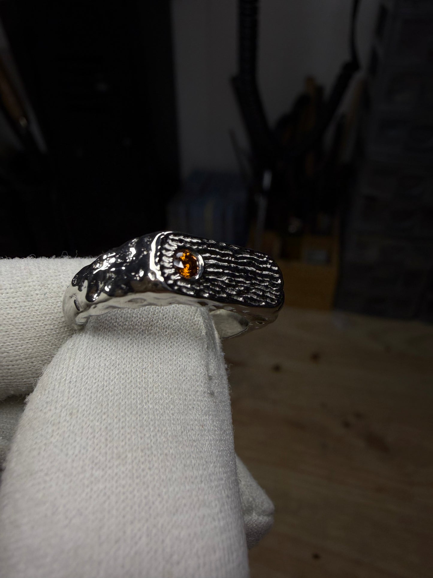 Brutus rectangle Diamants cognac