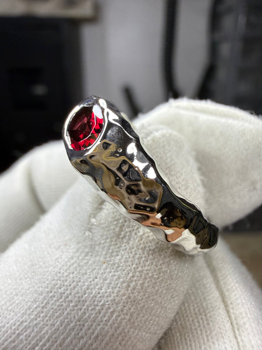 Bague grenat cerise