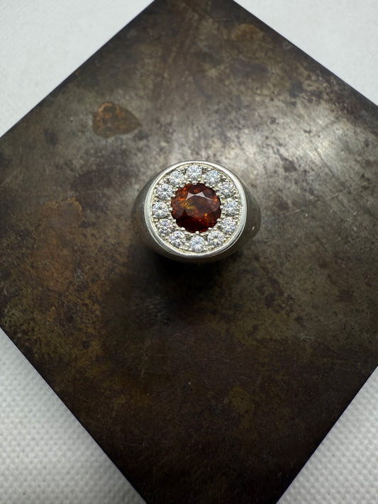 Chevalière entourage Sphène naturel