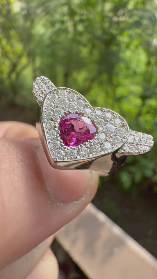 Bague coeur Tourmaline